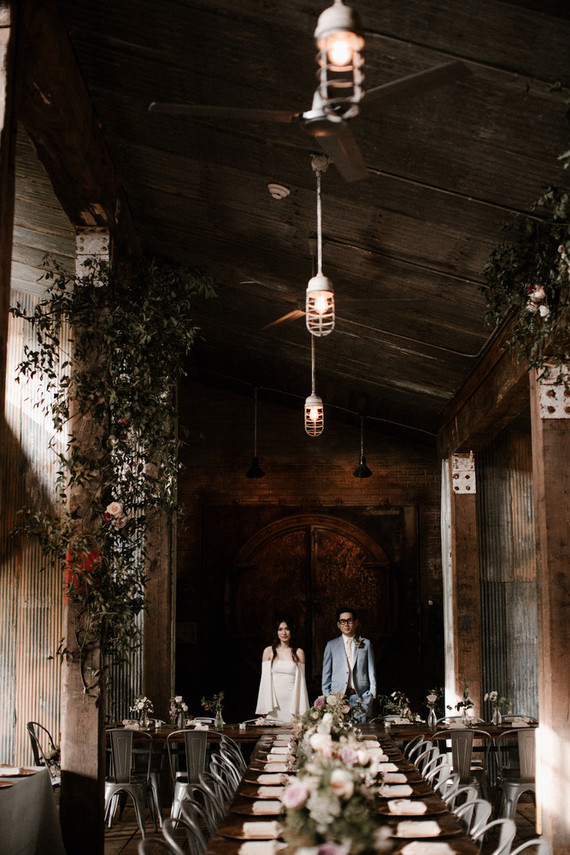Moody modern wedding at Cherry Hollow Farms in Atlanta