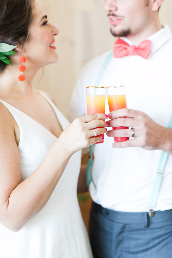 Bright whimsical wedding invites