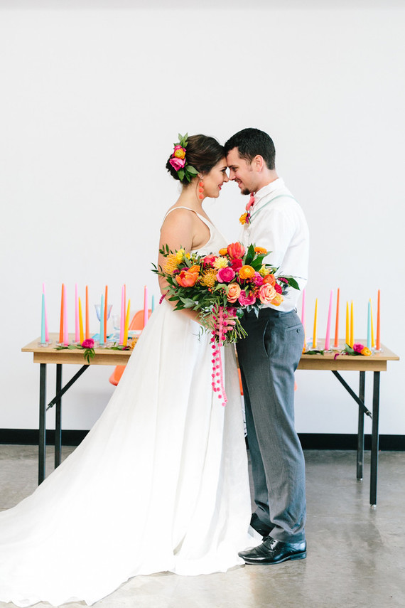 Bright whimsical wedding invites