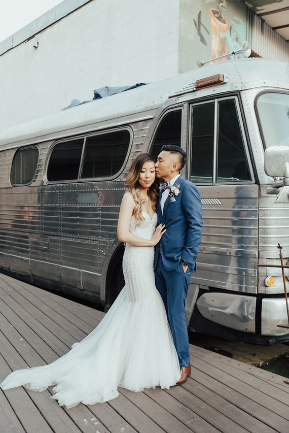 Modern graphic warehouse wedding in Toronto