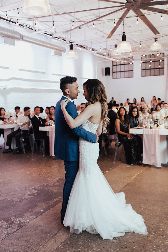 Modern graphic warehouse wedding in Toronto