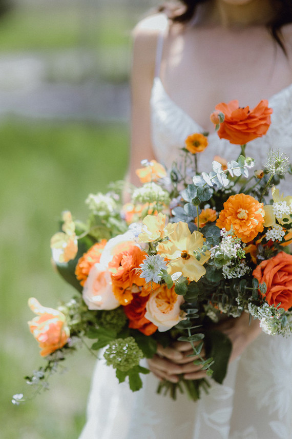 orange bridal bouquet