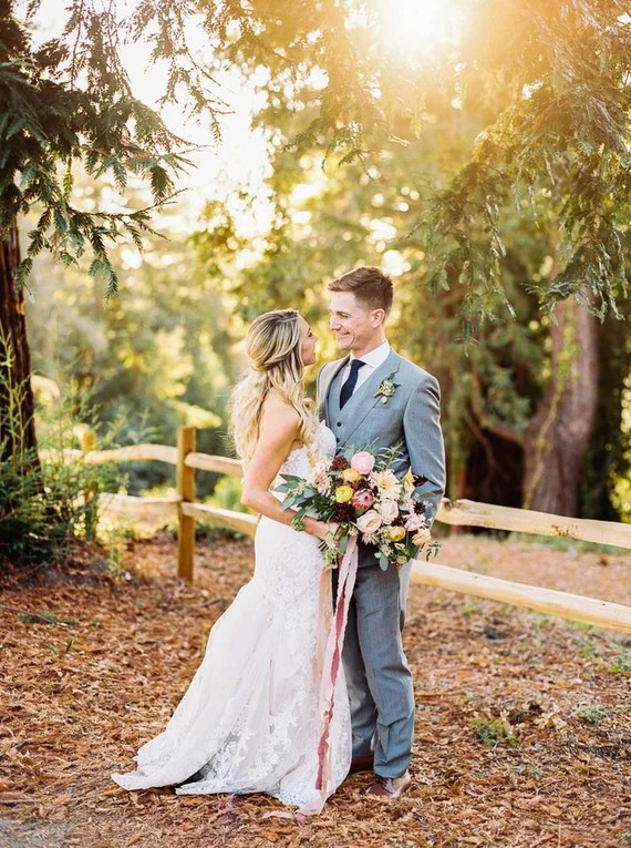 Modern feminine Santa Cruz wedding with boho details