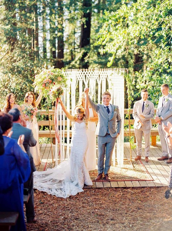 Modern feminine Santa Cruz wedding with boho details