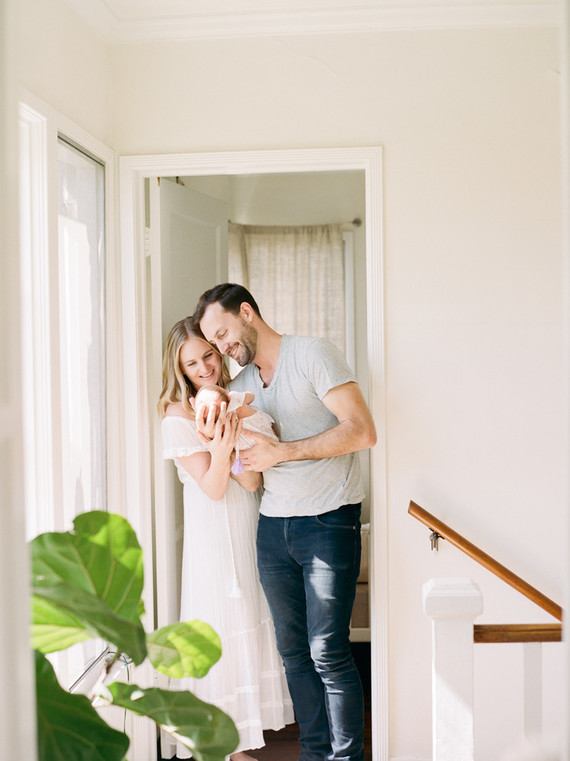 Dreamy white girl's nursery and newborn photos in Los Angeles