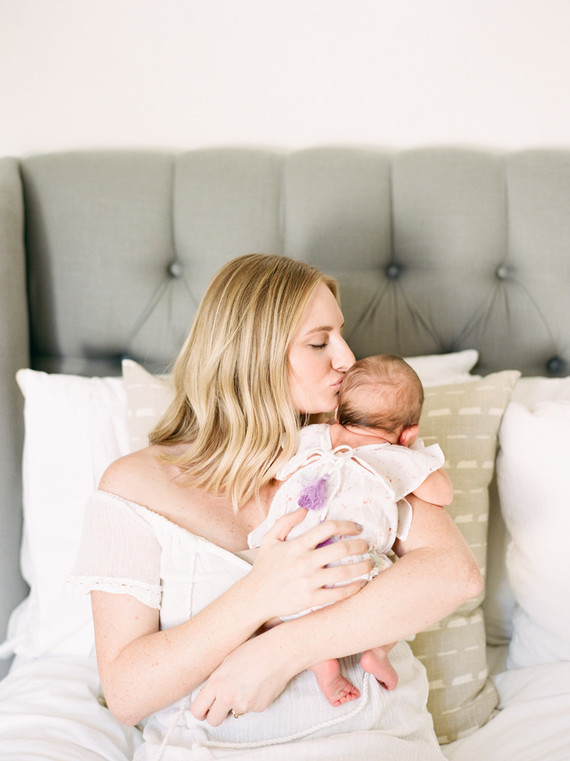 Dreamy white girl's nursery and newborn photos in Los Angeles