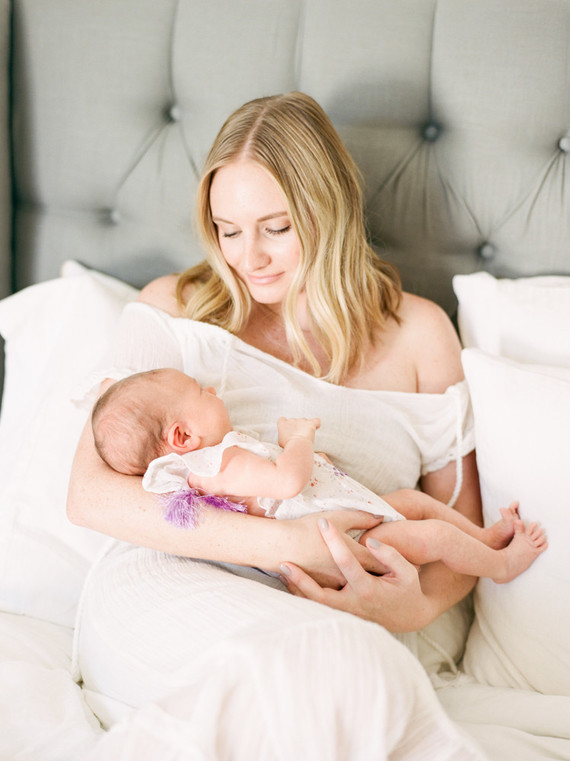 Dreamy white girl's nursery and newborn photos in Los Angeles
