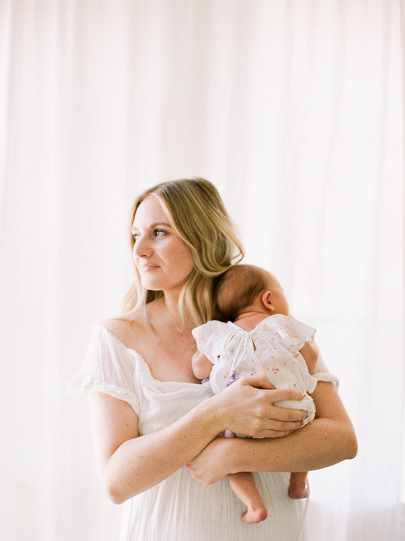 Dreamy white girl's nursery and newborn photos in Los Angeles