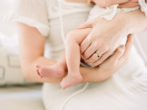 Dreamy white girl's nursery and newborn photos in Los Angeles
