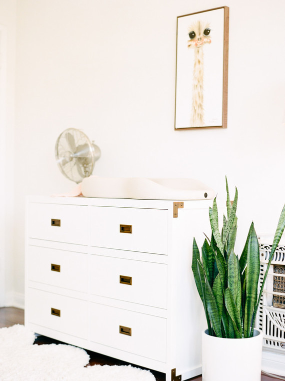 Dreamy white girl's nursery and newborn photos in Los Angeles