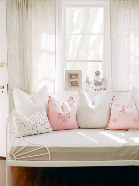 Dreamy white girl's nursery and newborn photos in Los Angeles Inspiration