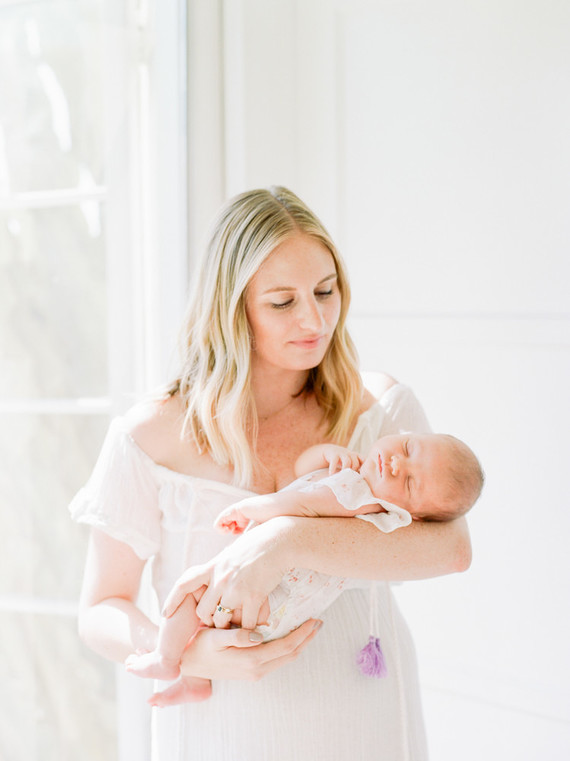 Dreamy white girl's nursery and newborn photos in Los Angeles