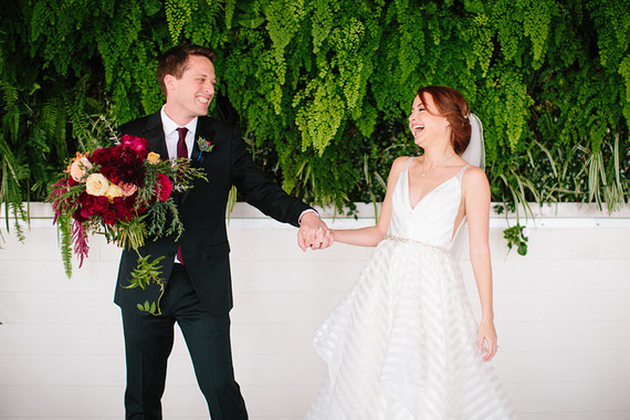 modern fall garden wedding