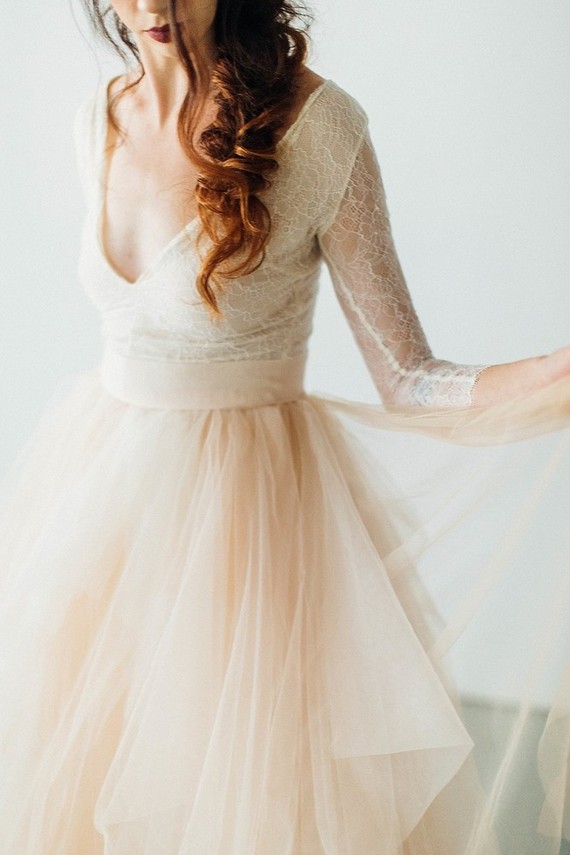Blush wedding dress