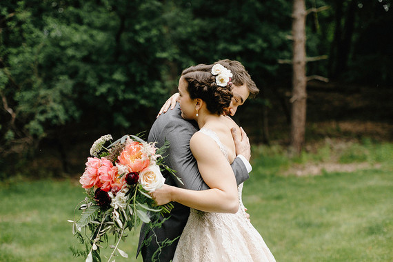 Romantic, industrial, floral wedding at Basilica Hudson in the Hudson Valley