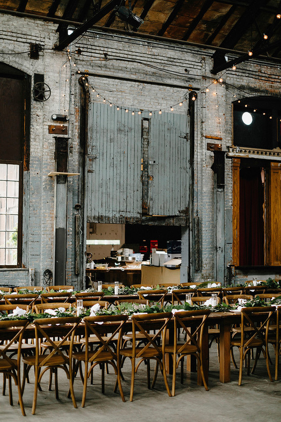 Romantic, industrial, floral wedding at Basilica Hudson in the Hudson Valley