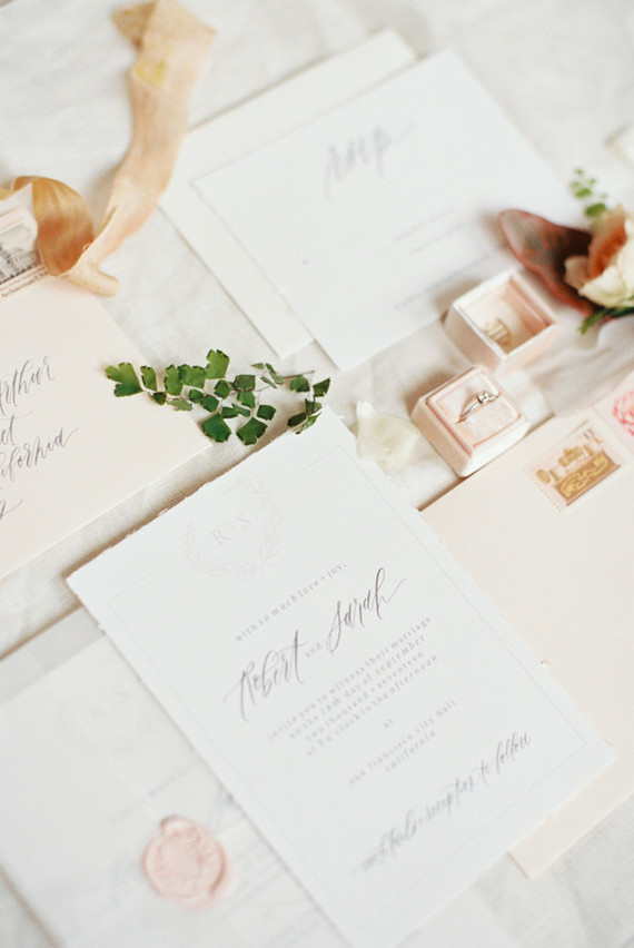 Blush wedding invitation suite Inspiration