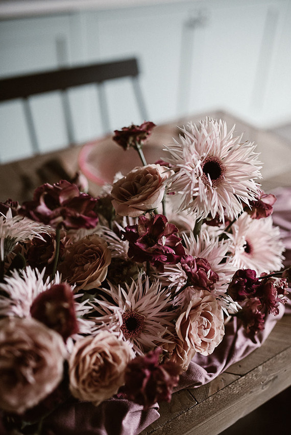 Moody mauve Valentine's Day and winter wedding ideas Inspiration