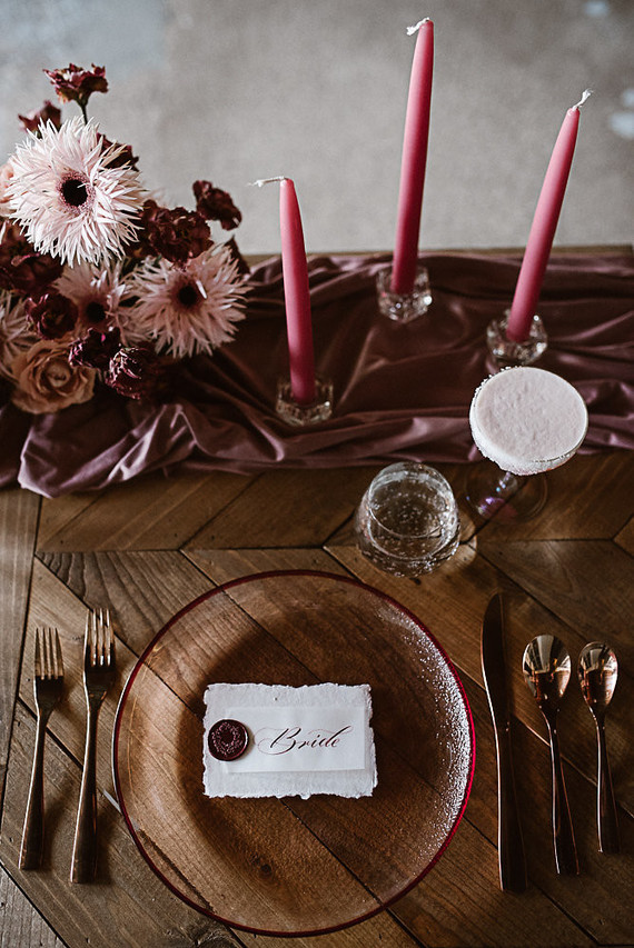 Moody mauve Valentine's Day and winter wedding ideas