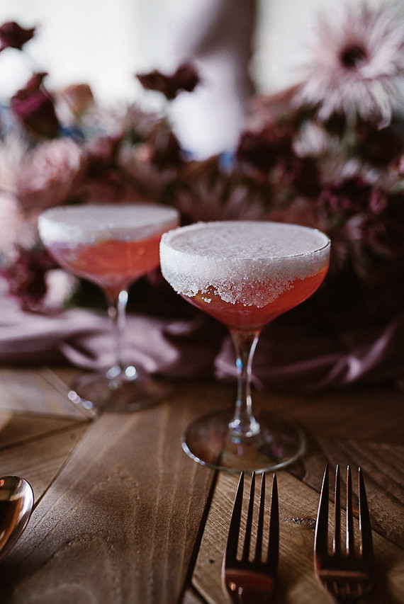 Moody mauve Valentine's Day and winter wedding ideas