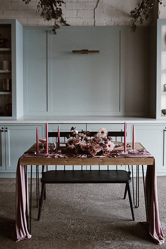 Moody mauve Valentine's Day and winter wedding ideas