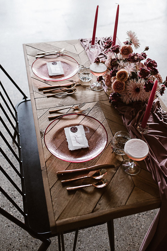 Moody mauve Valentine's Day and winter wedding ideas Inspiration