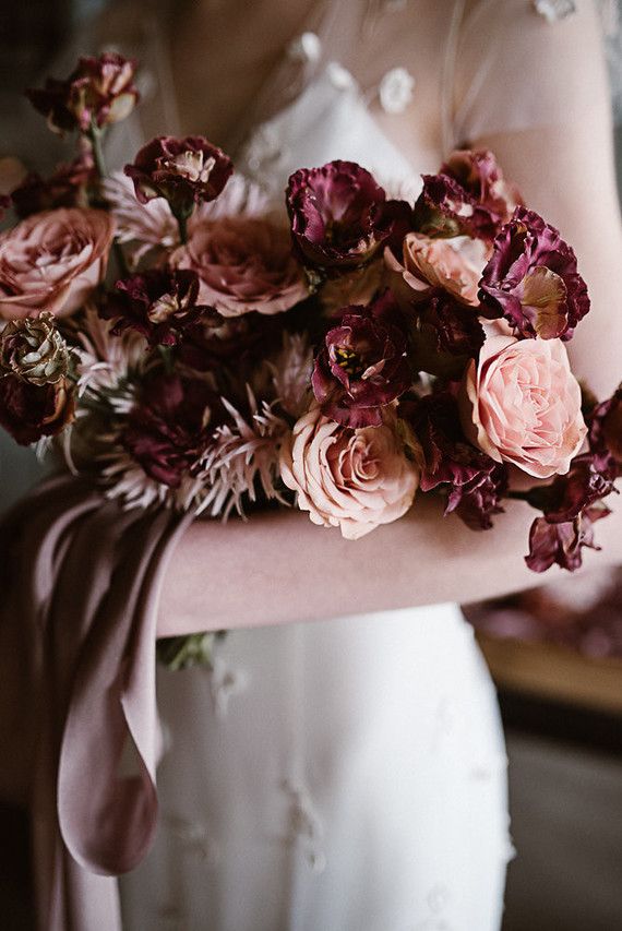 Moody mauve Valentine's Day and winter wedding ideas