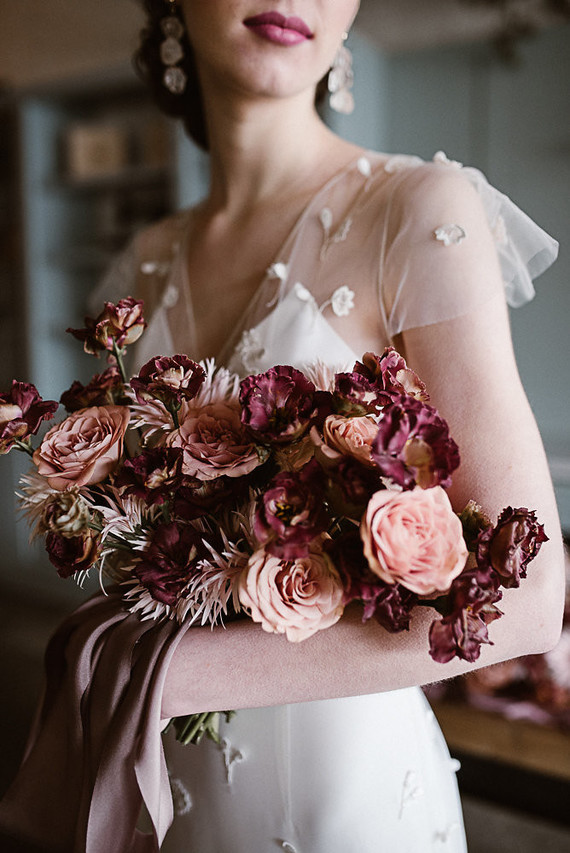 Moody mauve Valentine's Day and winter wedding ideas