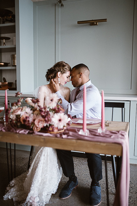 Moody mauve Valentine's Day and winter wedding ideas