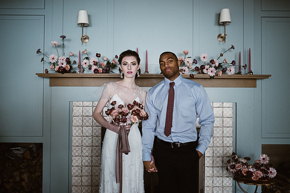 Moody mauve Valentine's Day and winter wedding ideas