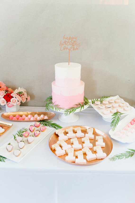 Ombre pink first birthday party Inspiration