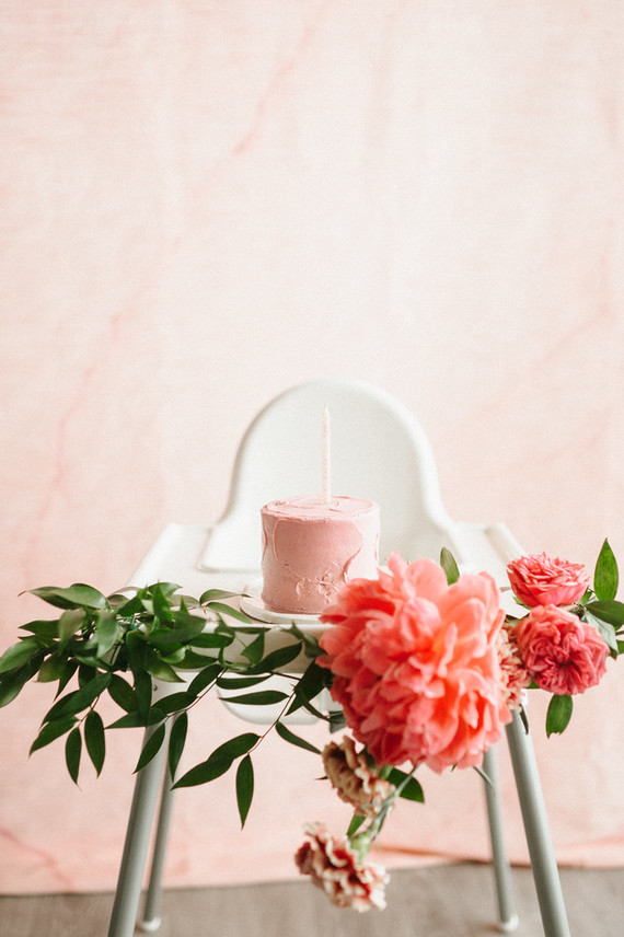 Ombre pink first birthday party