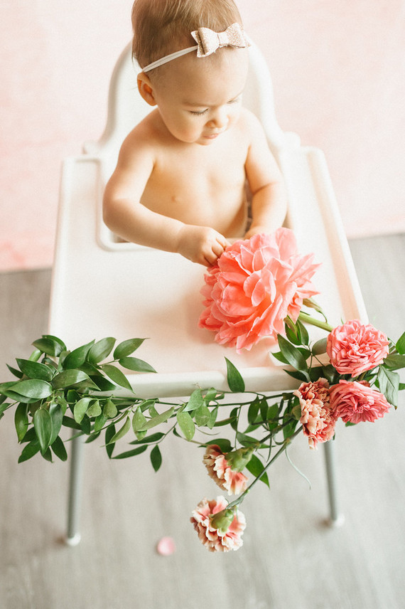 Ombre pink first birthday party Inspiration