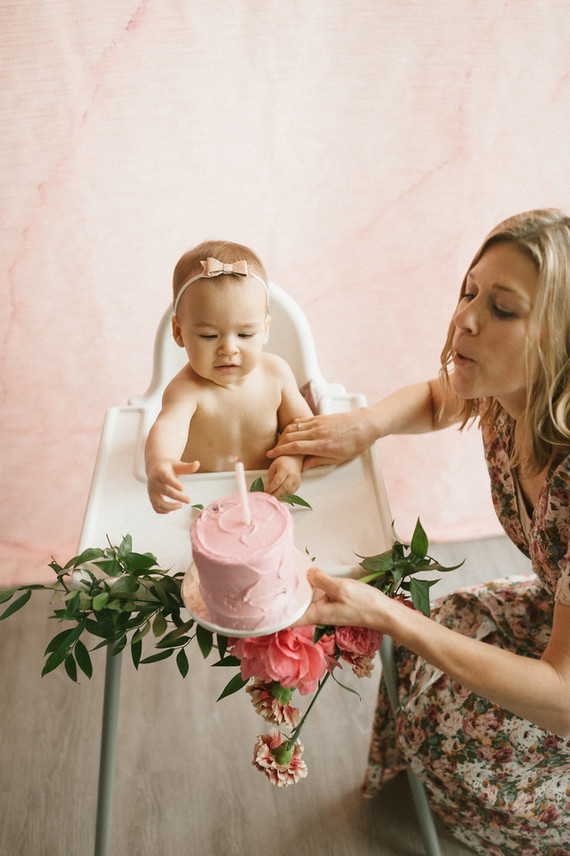 Ombre pink first birthday party Inspiration