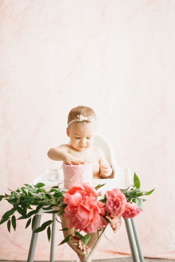 Ombre pink first birthday party