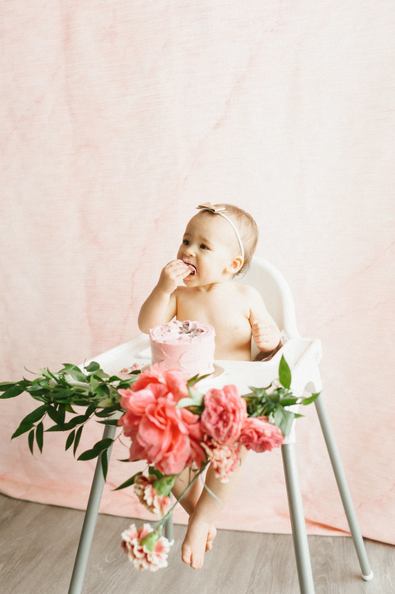 Ombre pink first birthday party