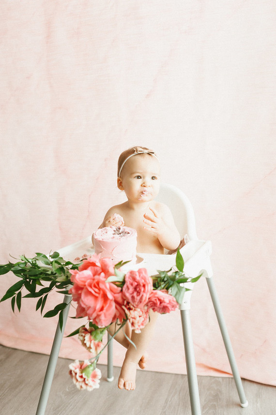 Ombre pink first birthday party