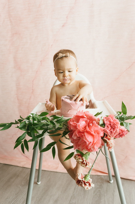 Ombre pink first birthday party Inspiration