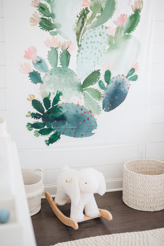 watercolor cactus wall hanging