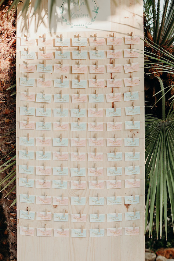 Watercolor escort cards