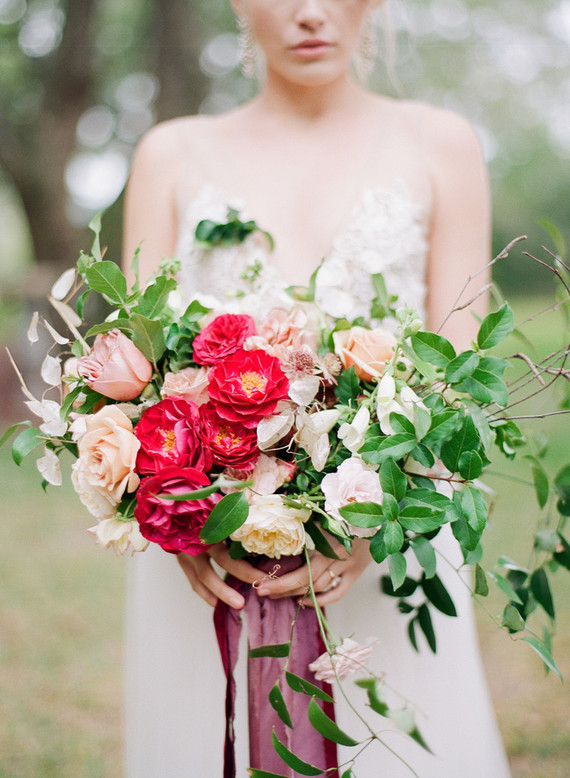 Bright ombre wedding bouquet