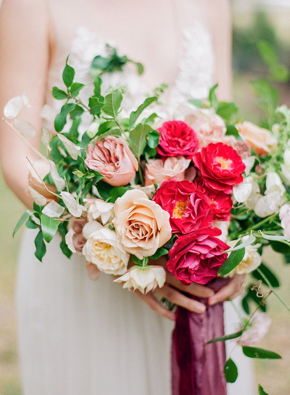 Bright ombre wedding bouquet