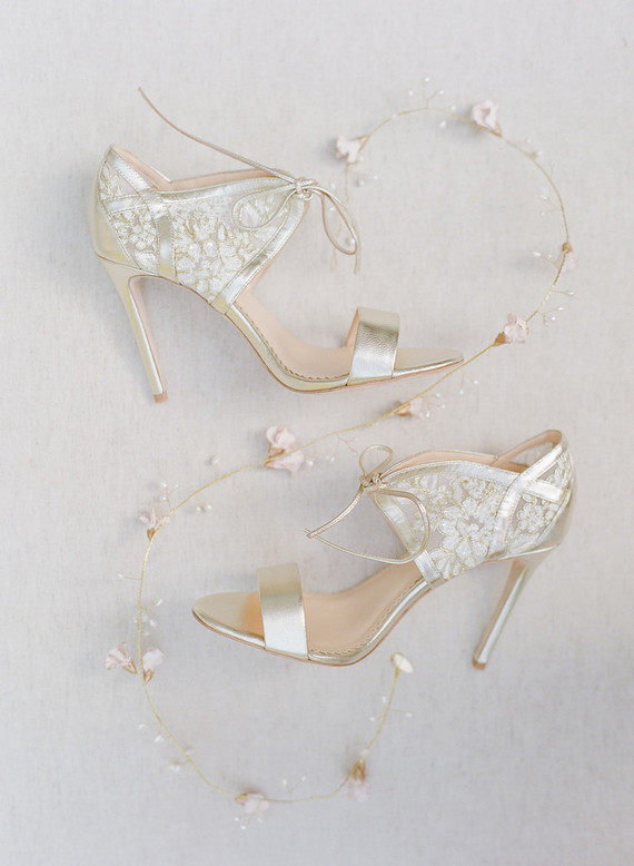 metallic bridal shoes
