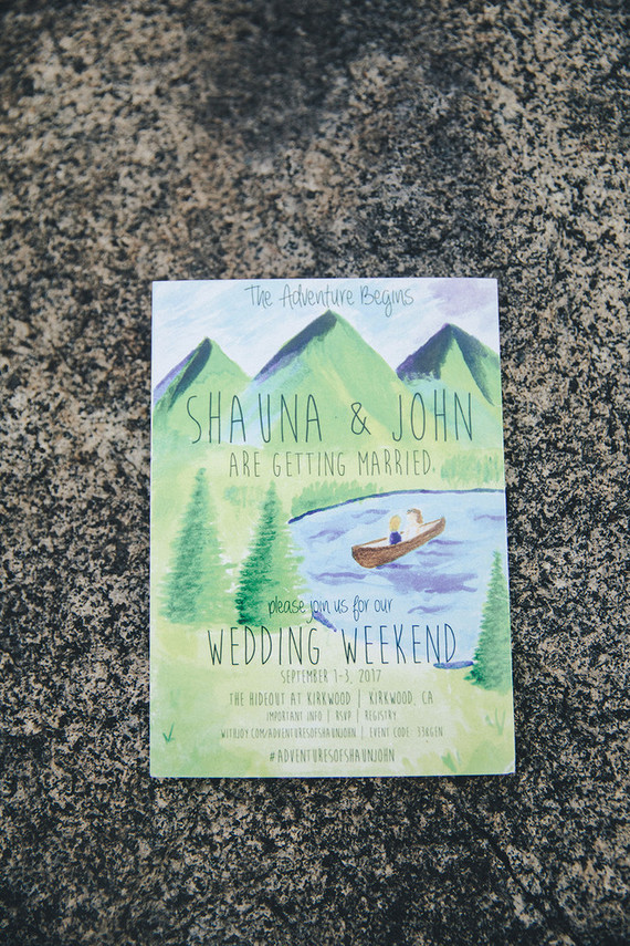 Camping wedding invitations