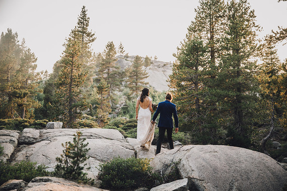 Sierra camp wedding at the Hideout in Kirkwood CA