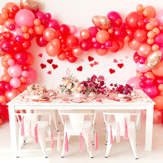 Pink and red floral Valentine's Day party Inspiration