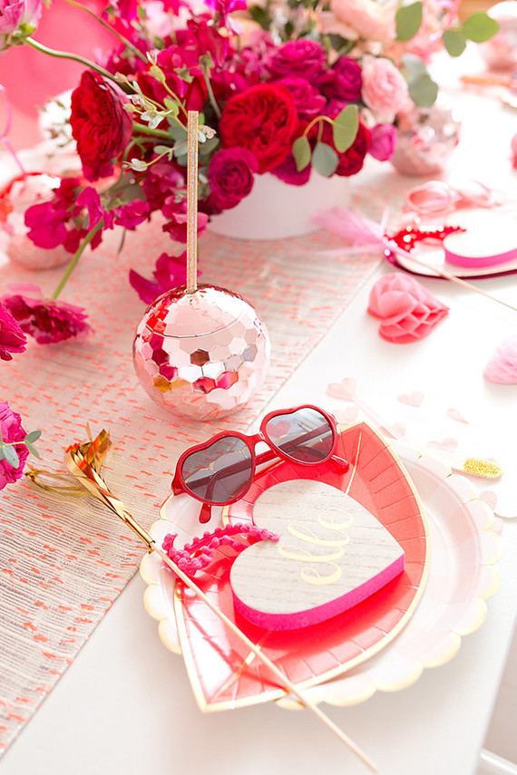 Pink and red floral Valentine's Day party Inspiration