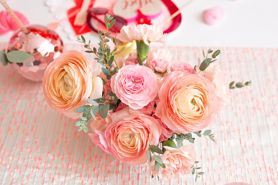 Pink and red floral Valentine's Day party Inspiration