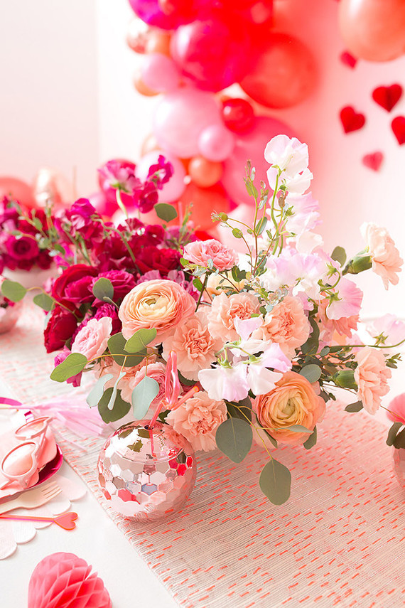 Pink and red floral Valentine's Day party Inspiration