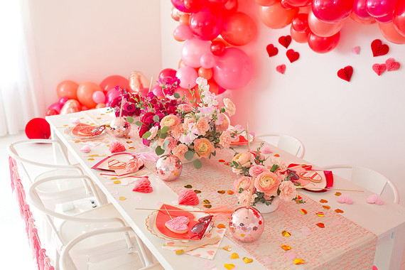Pink and red floral Valentine's Day party Inspiration